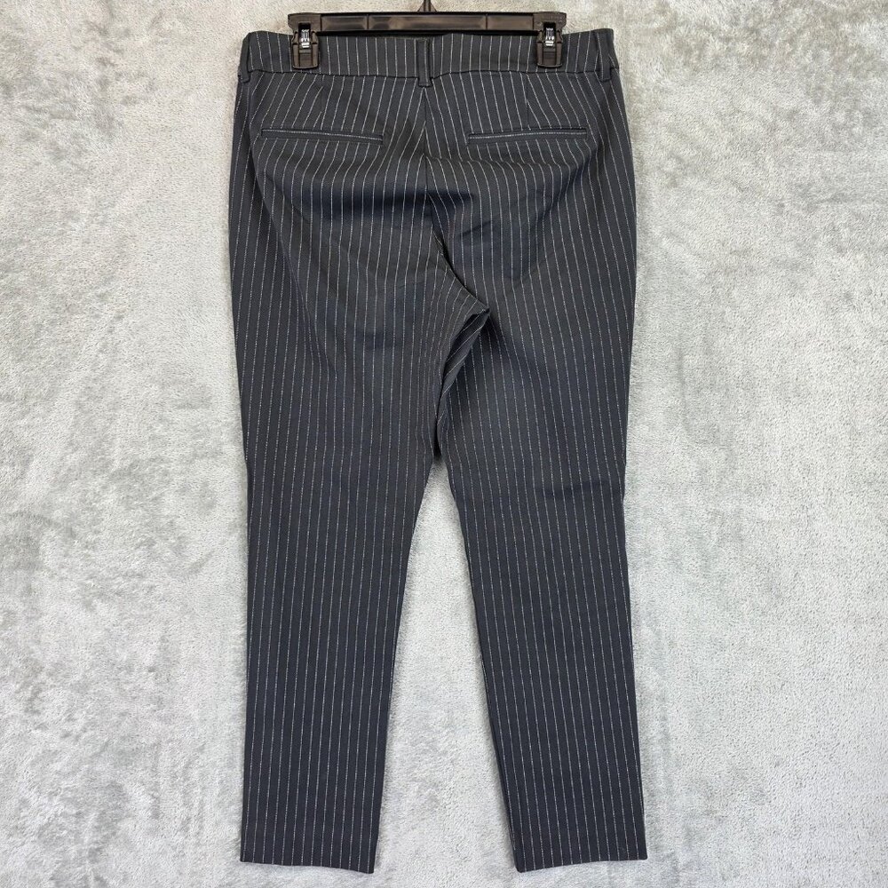Old Navy Pants Womens Size 10 Gray Pinstripe High Rise Pixie Skinny Ankle Dress - Picture 8 of 12
